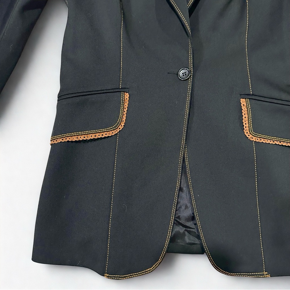 Vintage Tailored Black Blazer Size S Made in France French Chic Quiet Luxury EUC - Picture 3 of 10